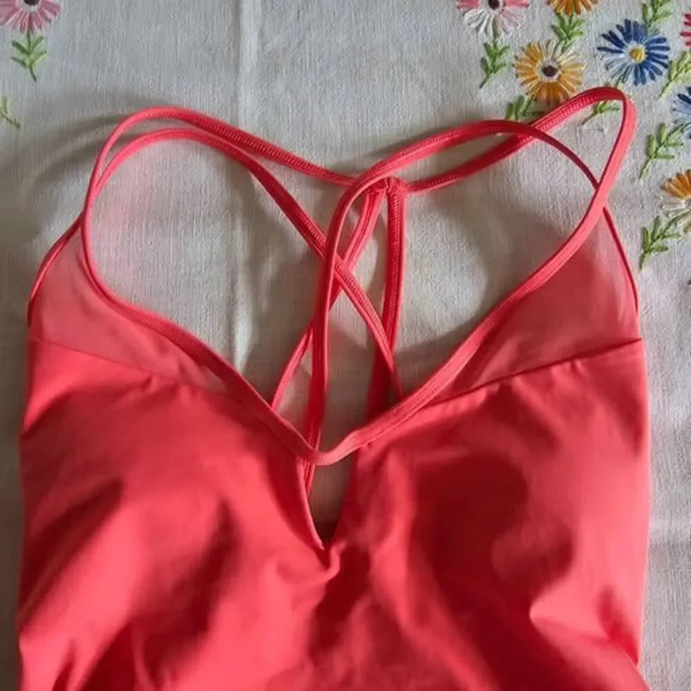 Lululemon Athletica One-Piece Swimsuit NWOT Coral Strappy Open Back sz S